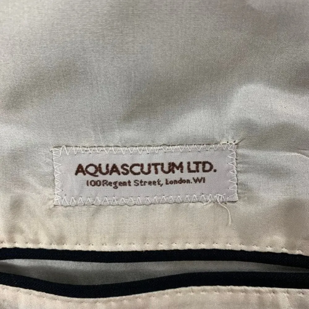 AQUASCUTUM Size 40 Black Wool Silk Shawl Collar Sport Coat